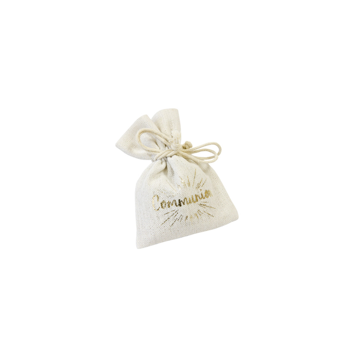 x4 Sachets en tissu Communion or