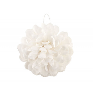 Boule Fleurs Tissu Ivoire - 20 cm