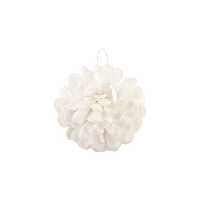 Boule Fleurs Tissu Ivoire - 20 cm