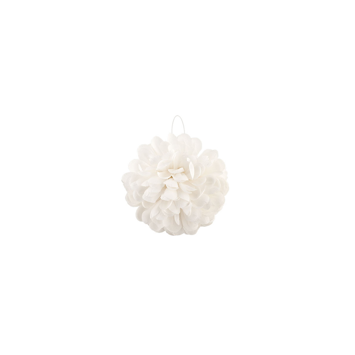 Boule Fleurs Tissu Ivoire - 20 cm