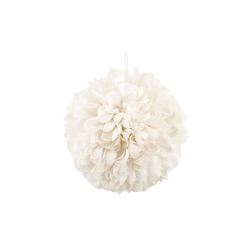 Boule Fleurs Tissu Ivoire - 30 cm