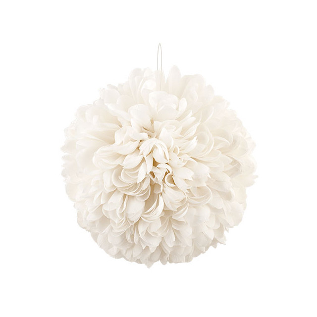 Boule Fleurs Tissu Ivoire - 30 cm