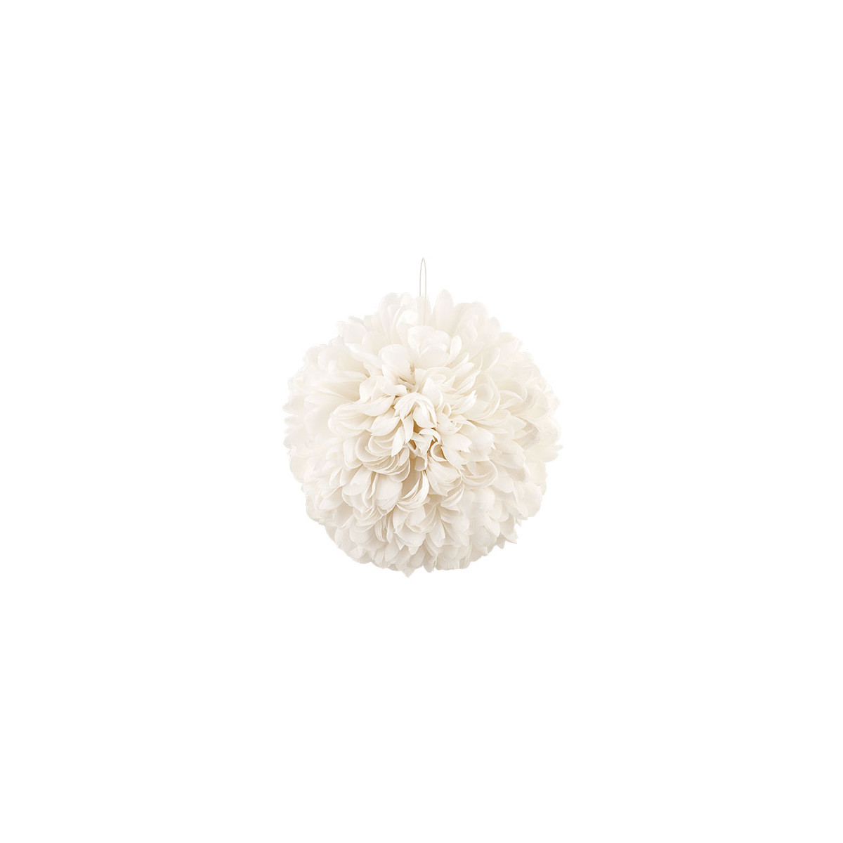 Boule Fleurs Tissu Ivoire - 30 cm
