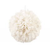 Boule Fleurs Tissu Ivoire - 30 cm