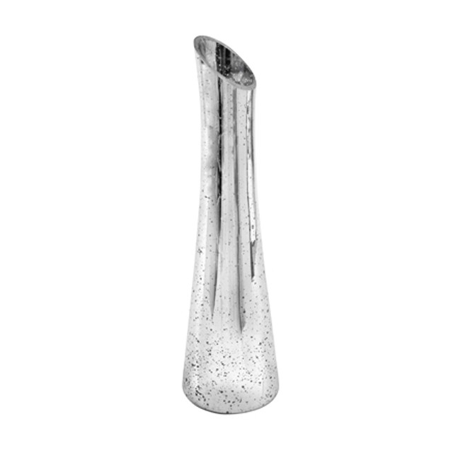 Vase Soliflore métalisé argent 26cm