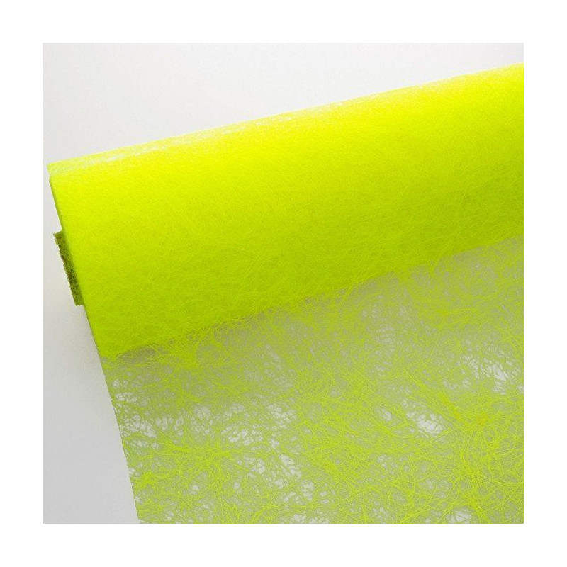 Chemin de table Jaune fluo Intissé en rouleau 10m x 29cm