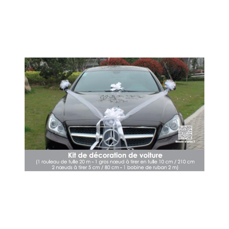 Kit décoration voiture mariage - Blanc – La Boite à Dragées