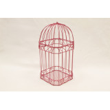 Cage carte de voeux fuchsia