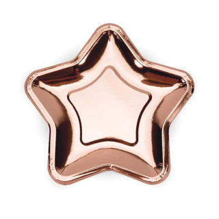 x6 Assiettes étoile Rose gold