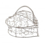 coeur tresse metal argent