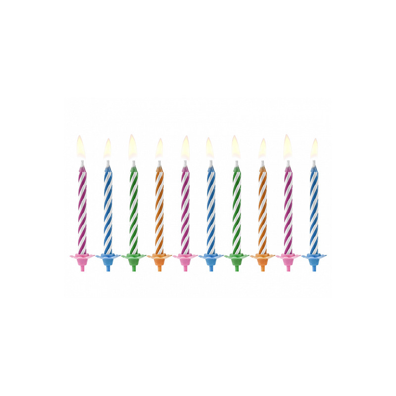 10 x Bougie anniversaire magique Mix couleur - mes fetes