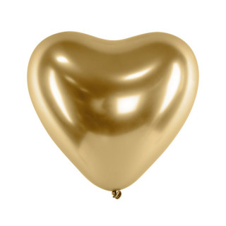 ballon coeur or glossy