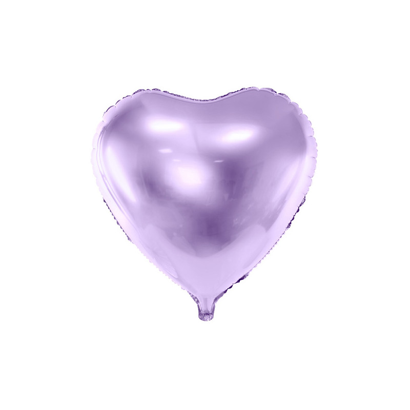 Ballon coeur lilas brillant