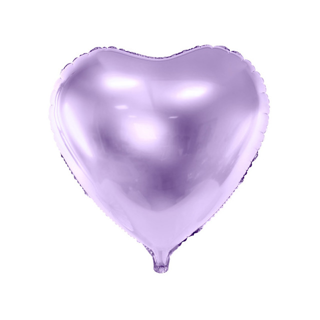 Ballon coeur lilas brillant