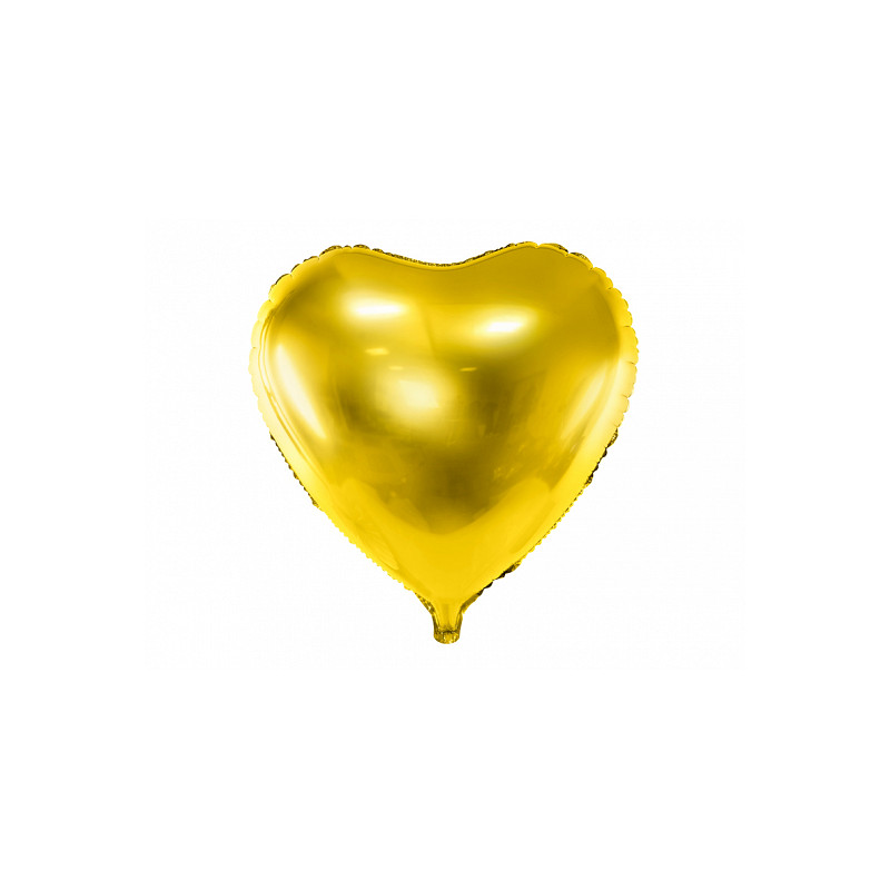 Ballon coeur jaune gold brillant