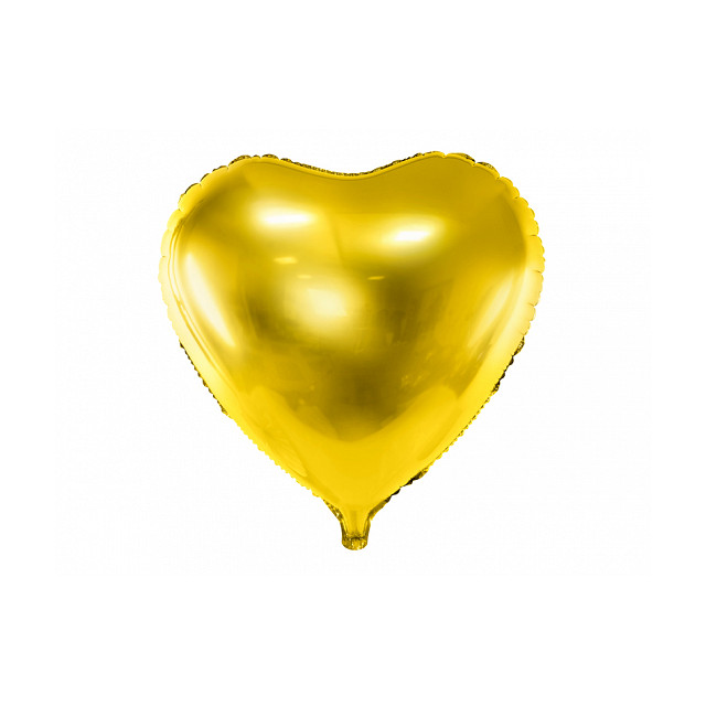 ballon en forme de coeur jaune gold glossy