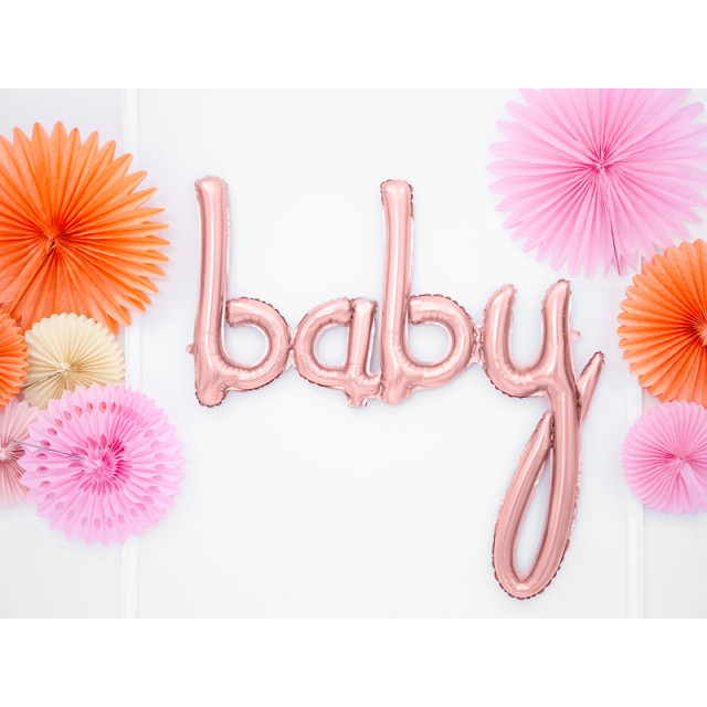 Ballon lettres baby rose gold