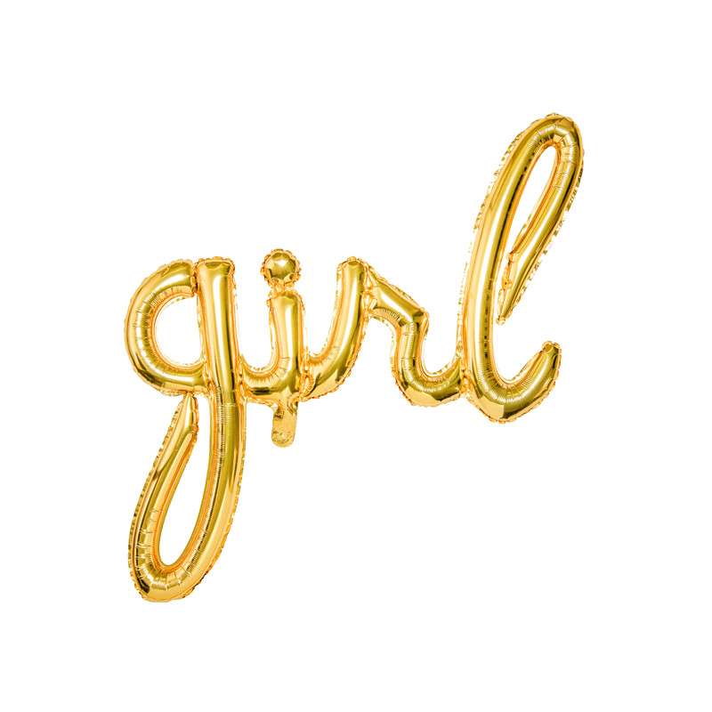 Ballon lettres girl jaune gold