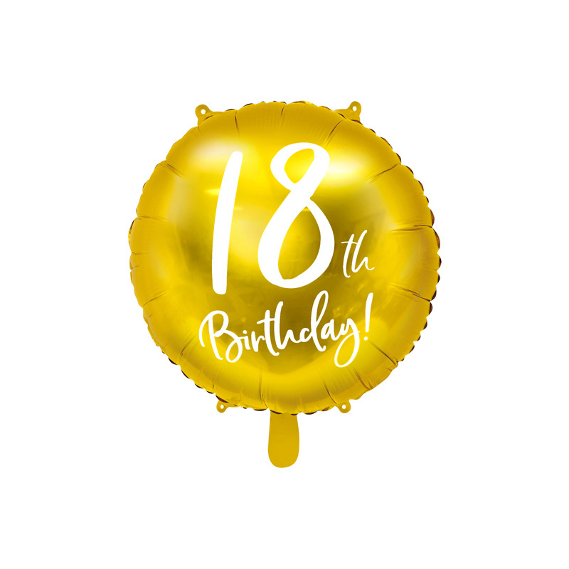 Ballon Anniversaire jaune gold 18 ans