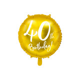 Ballon Anniversaire jaune gold 40 ans