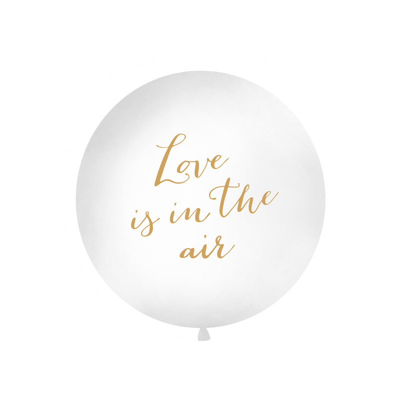 Ballon géant baudruche "Love is in the air" 1 mètre - Blanc