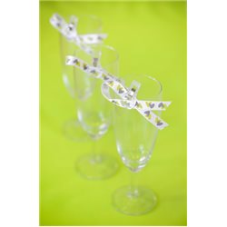 Ruban Coeurs Vert Gris