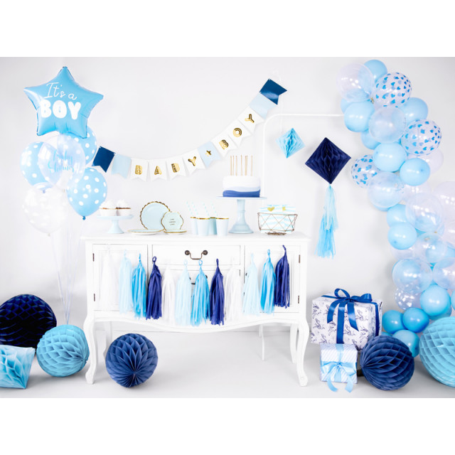 6 x Ballon de baudruche Baby Shower bleu