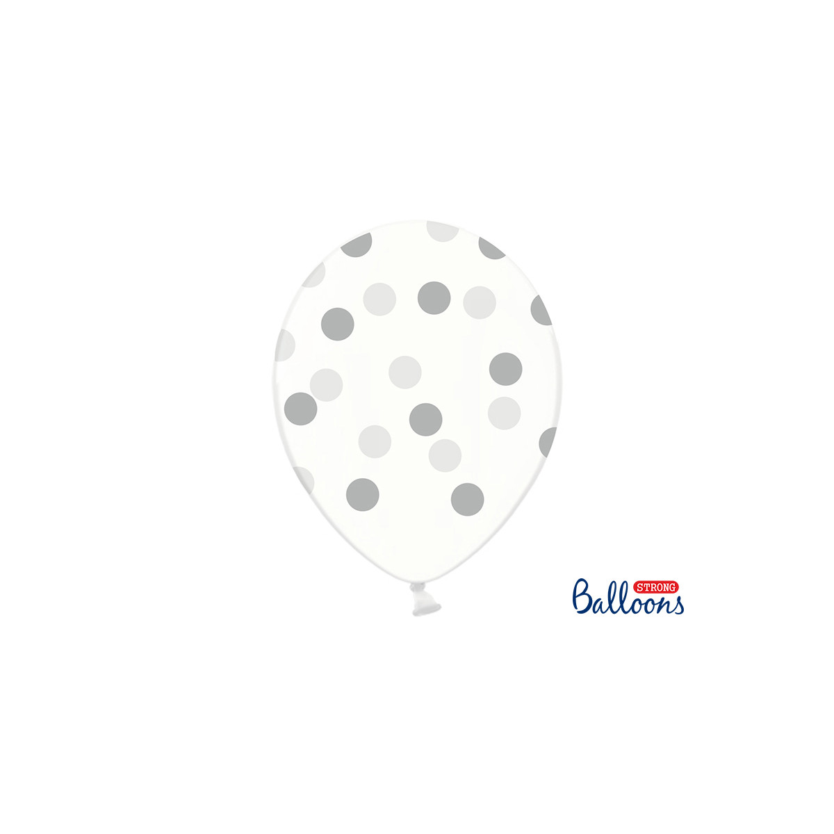 Ballon de baudruche transparent à pois Argent