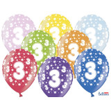 Ballon multicolore anniversaire 3 ans