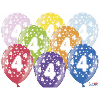 Ballon multicolore anniversaire 4 ans