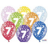 Ballon multicolore anniversaire 7 ans