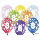 Ballon multicolore anniversaire 8 ans