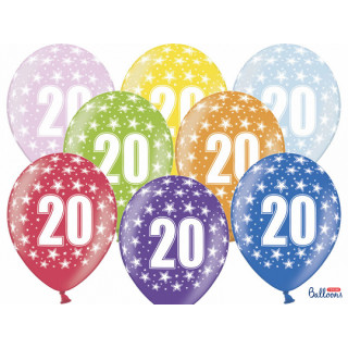 Ballon multicolore anniversaire 20 ans