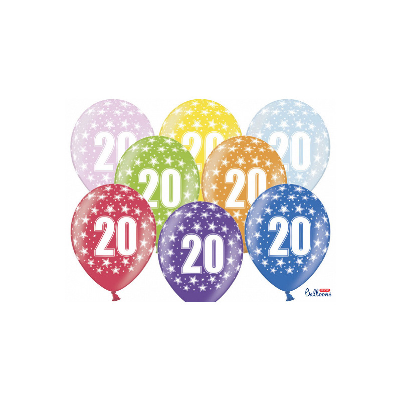 Ballon multicolore anniversaire 20 ans