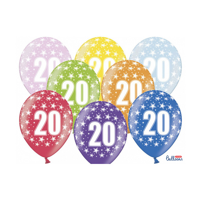 Ballon multicolore anniversaire 20 ans
