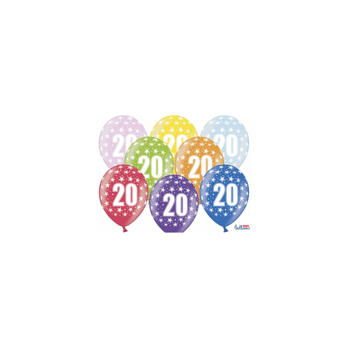 Ballon multicolore anniversaire 20 ans