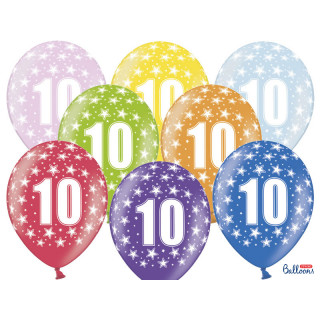 Ballon multicolore anniversaire 10 ans