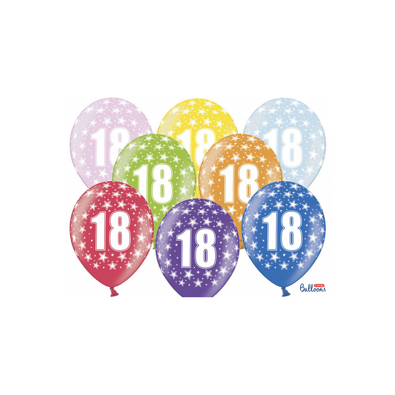 Ballon anniversaire 7 ans multicolore x 6 - Mes Fêtes