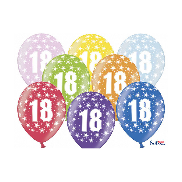 Ballon multicolore anniversaire 18 ans