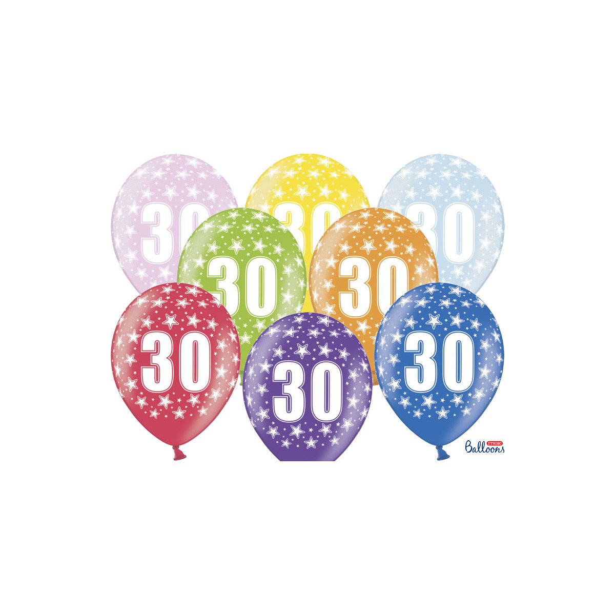 Ballon multicolore anniversaire 30 ans