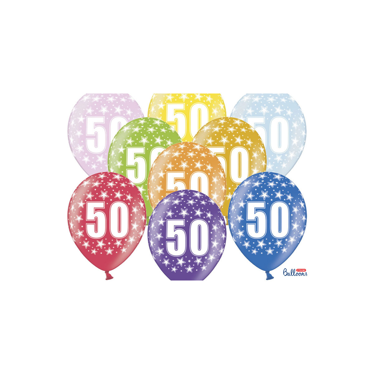 Ballon anniversaire 50 ans multicolore x 6 - Mes Fêtes