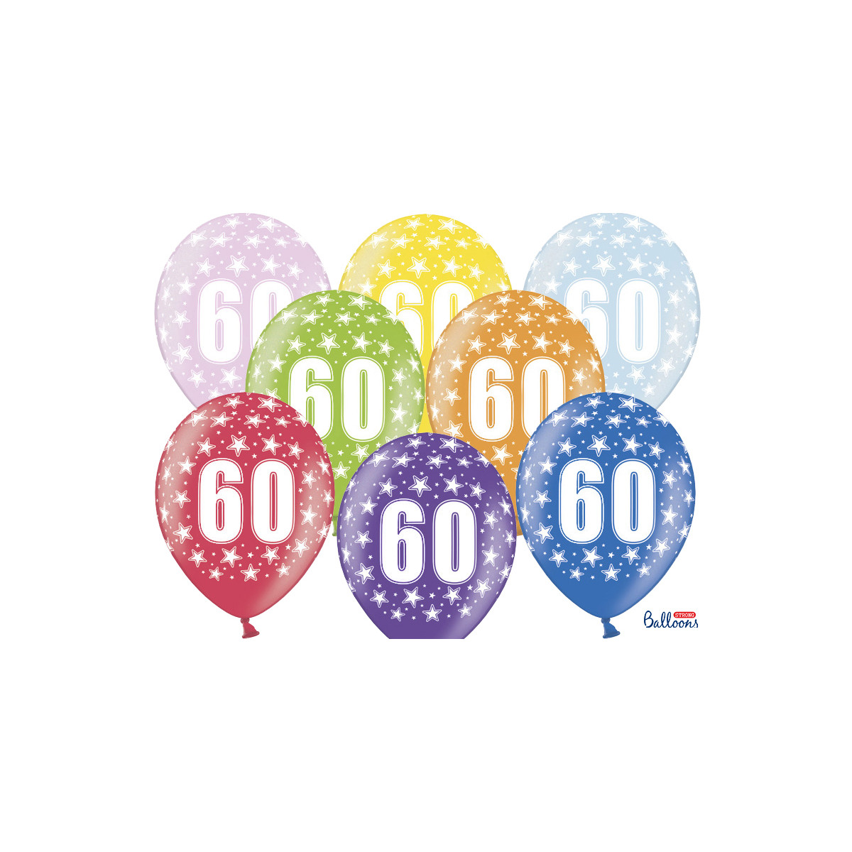 Ballon multicolore anniversaire 60 ans