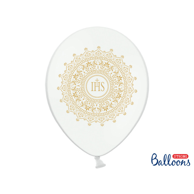 Ballon communion Blanc et or