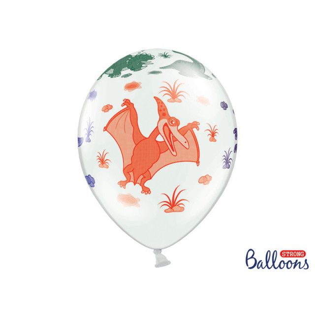 Ballon blanc dinosaure