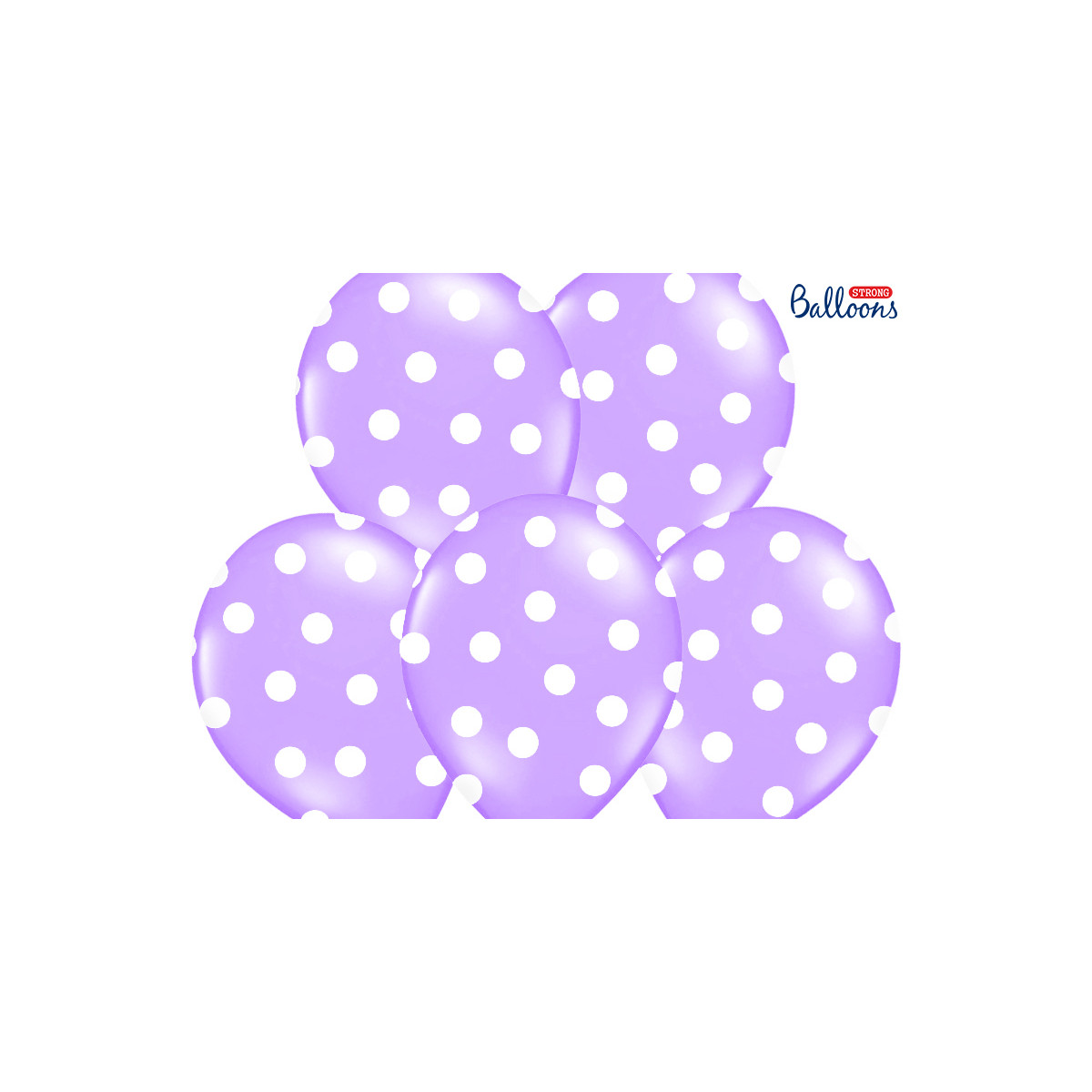 Ballon de baudruche lilas avec pois blanc