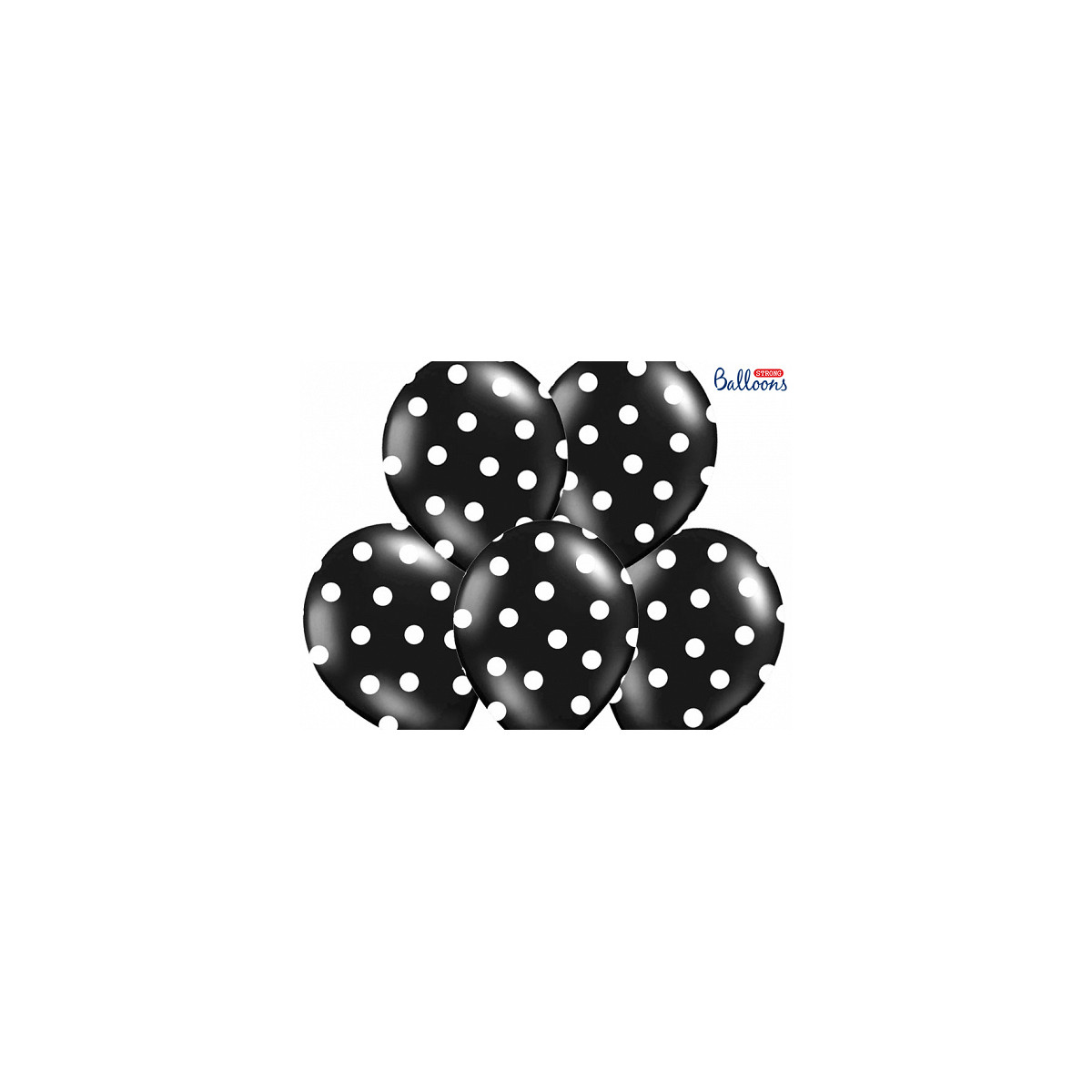 Ballon de baudruche noir pois blanc