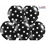 Ballon de baudruche noir pois blanc