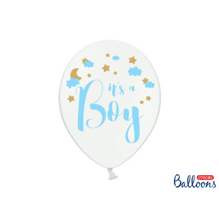 Ballon de baudruche It's a Boy blanc et bleu