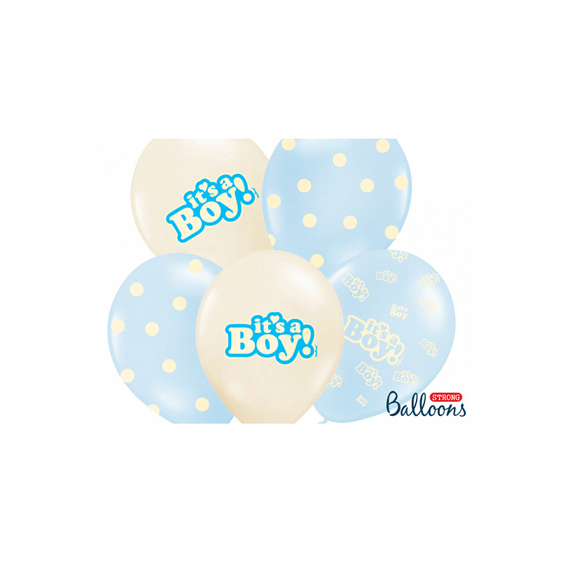 Ballon de baudruche It's a Boy beige et bleu