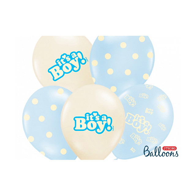 Ballon de baudruche It's a Boy beige et bleu